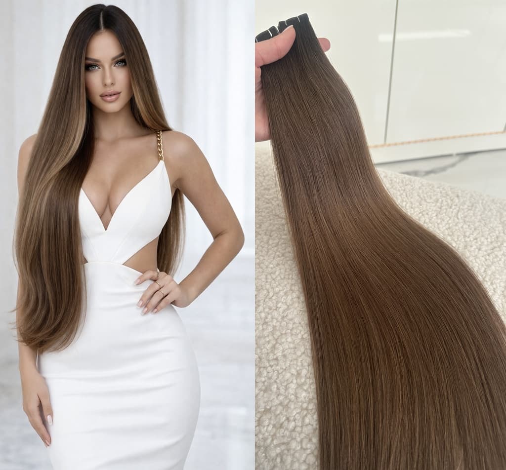 Invisible Tape Extensions Ombre #1B/#4