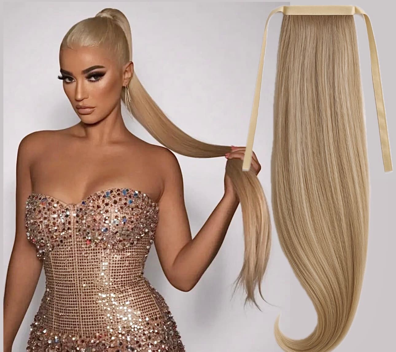 Coada de par Russian Hair  #18 Blond Nisipiu