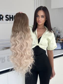 Ombre Light Brown/Natural Blonde Tie Hair Ponytail