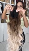 Rep s trakom Ombre svetlo rjav / naravno blond