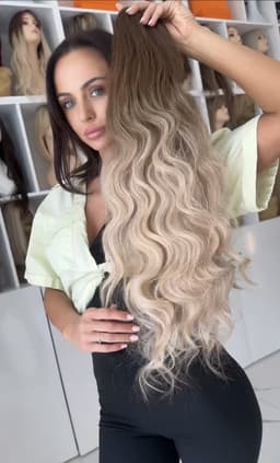 Ombre Light Brown/Natural Blonde Tie Hair Ponytail