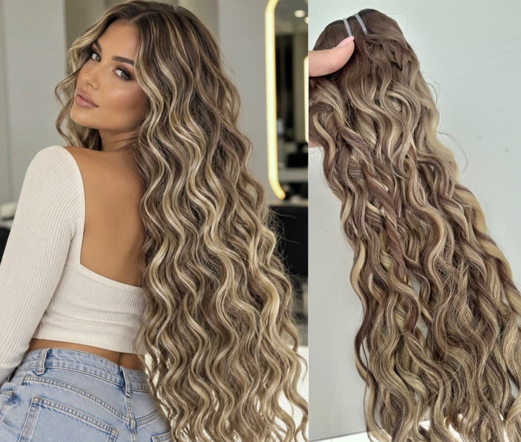 Luxe Balayage #9/60A Hair Extensions per Metre
