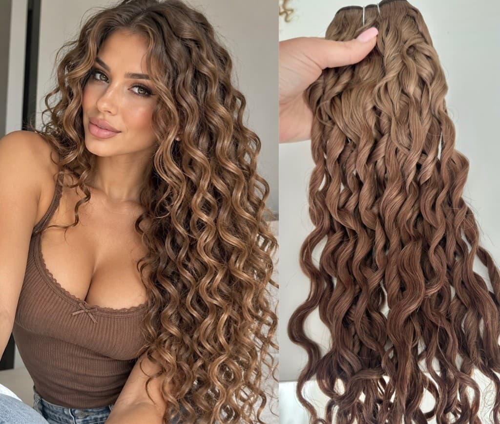 Russian #9A Curly Hair Extensions per Metre