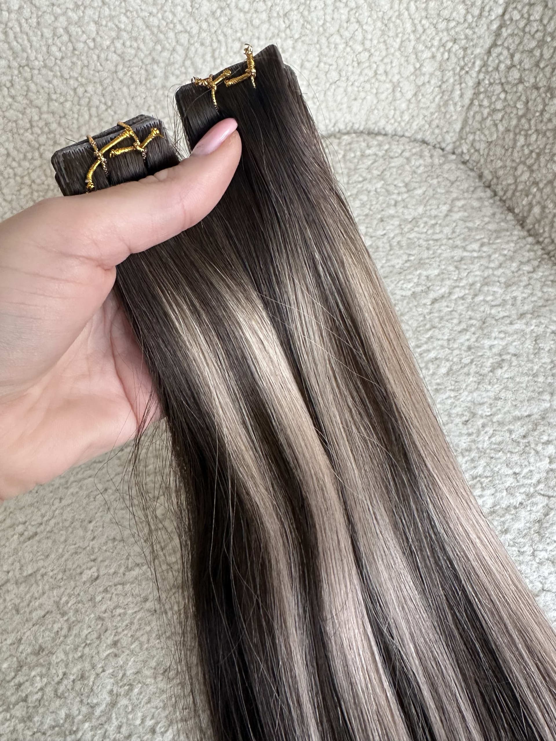 Invisible Tape Balayage Hair Extensions #2/19/2
