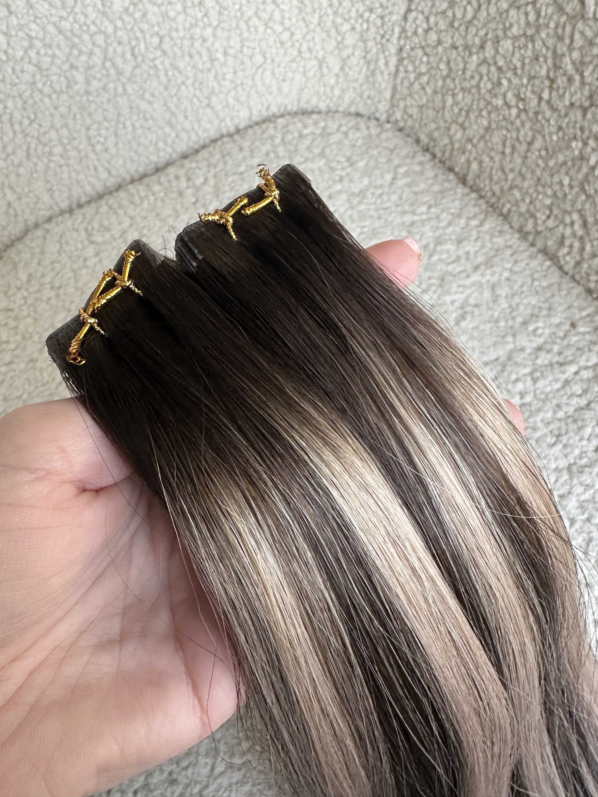 Invisible Tape Balayage Hair Extensions #2/19/2