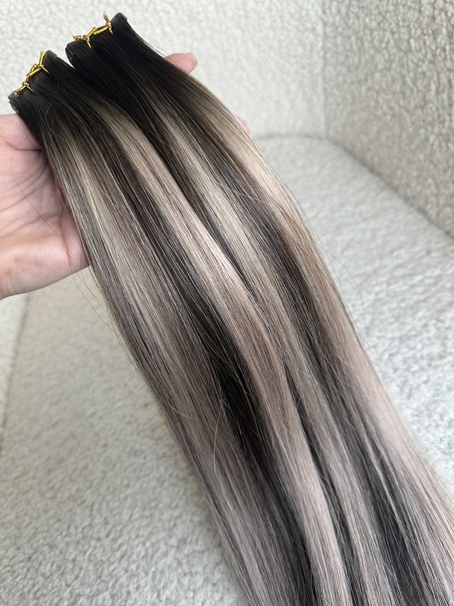 Invisible Tape Balayage Hair Extensions #2/19/2