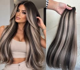 Invisible Tape Balayage Hair Extensions #2/19/2