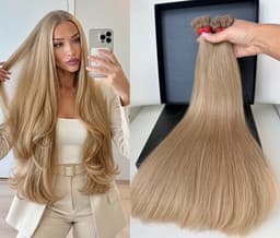 Slawische Keratin-Haarverlängerungen #16 Dunkelblond