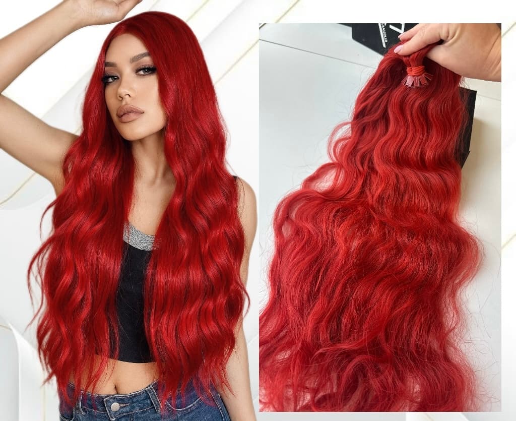 Extensii Cheratina Par Slavic Red Ondulat