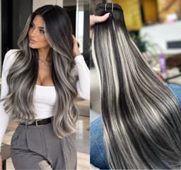 Clip-On Extensions Oskar Balayage B #1B/Grey/1B