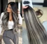 Extensiones Nanoring Russian Balayage #1B/ Grey/ #1B