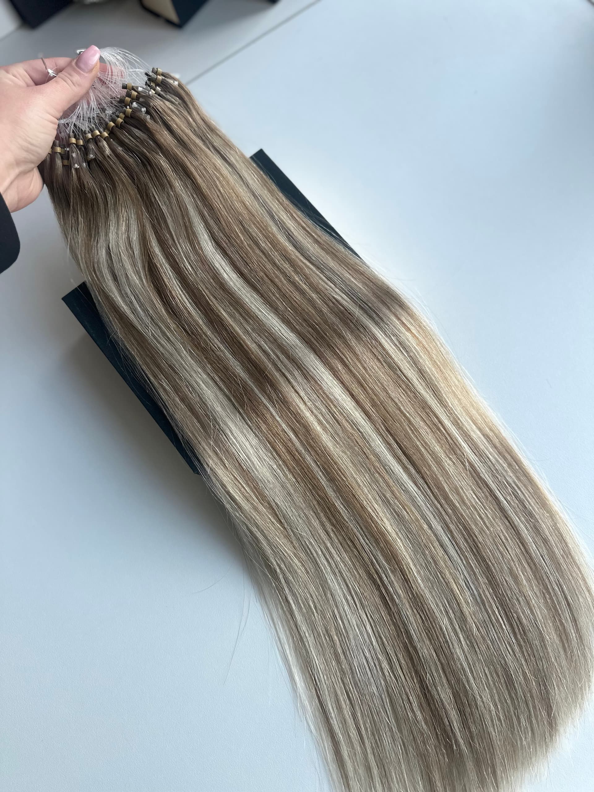 Extensii Microring Black Collection Balayage #8/Silver/8