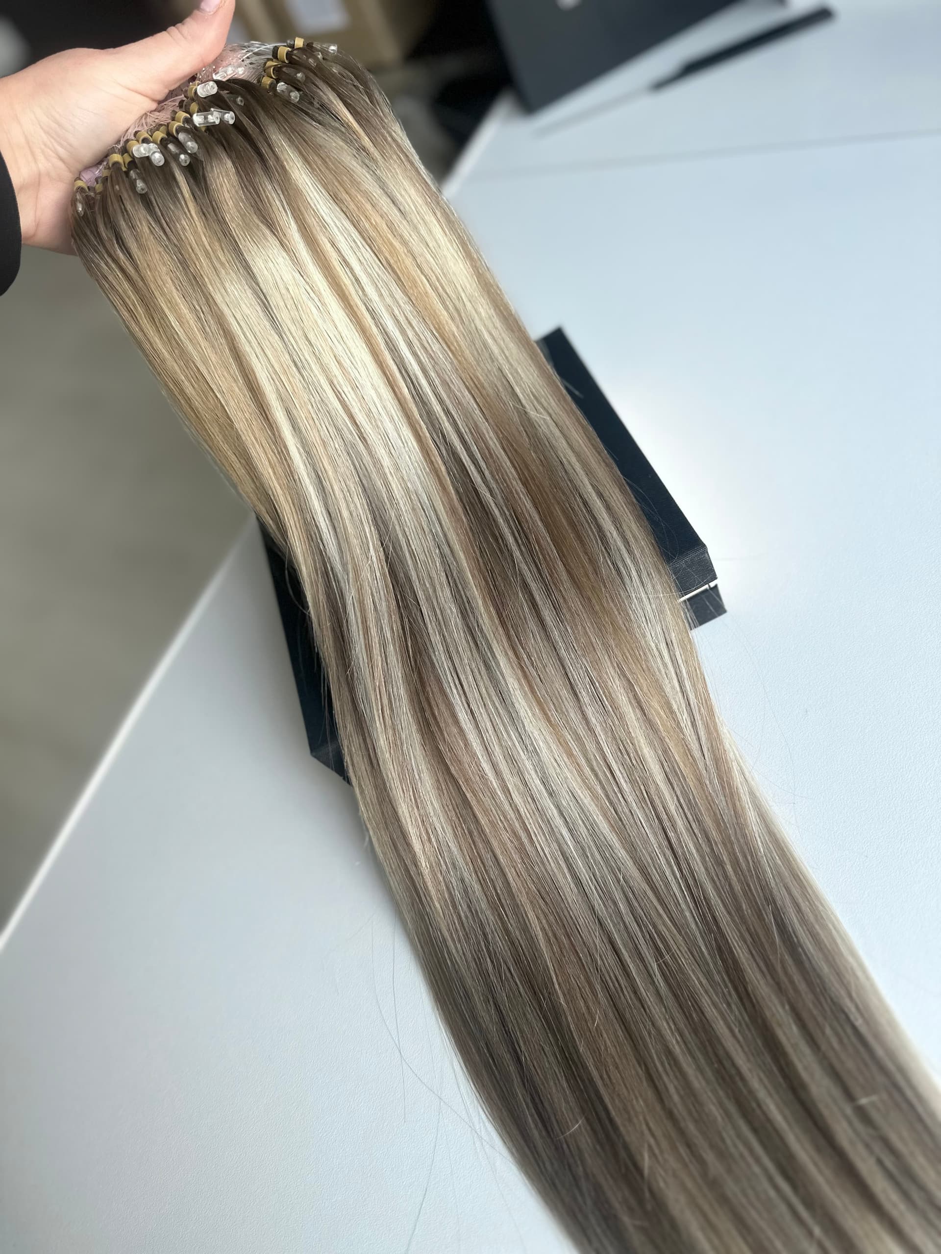 Extensii Microring Black Collection Balayage #8/Silver/8