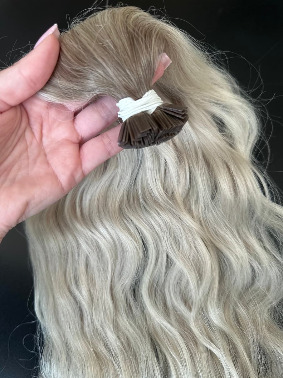 Extensii Cheratina Russian Hair Ombre #8/Silver Ondulat