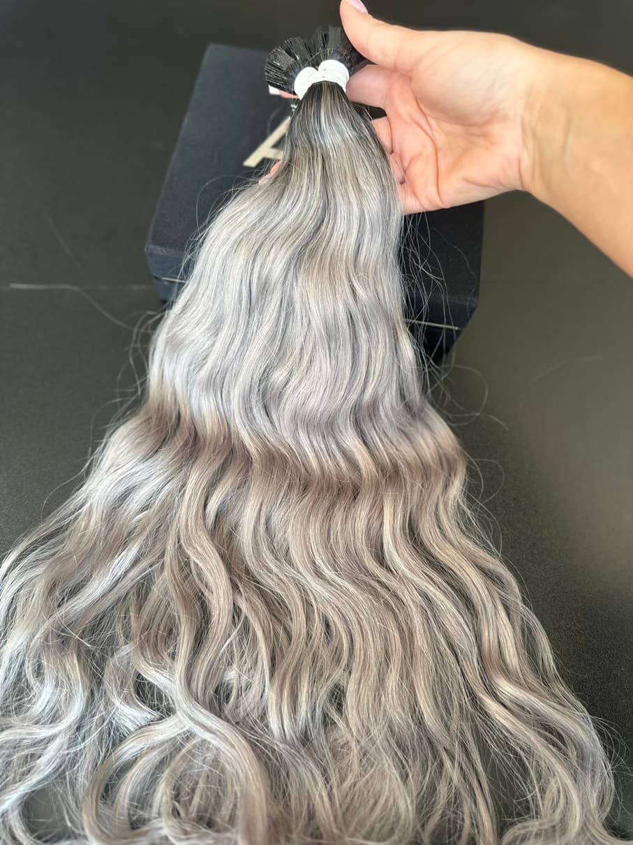 Extensii Cheratina Par Slavic Ombre #1B/Light Grey