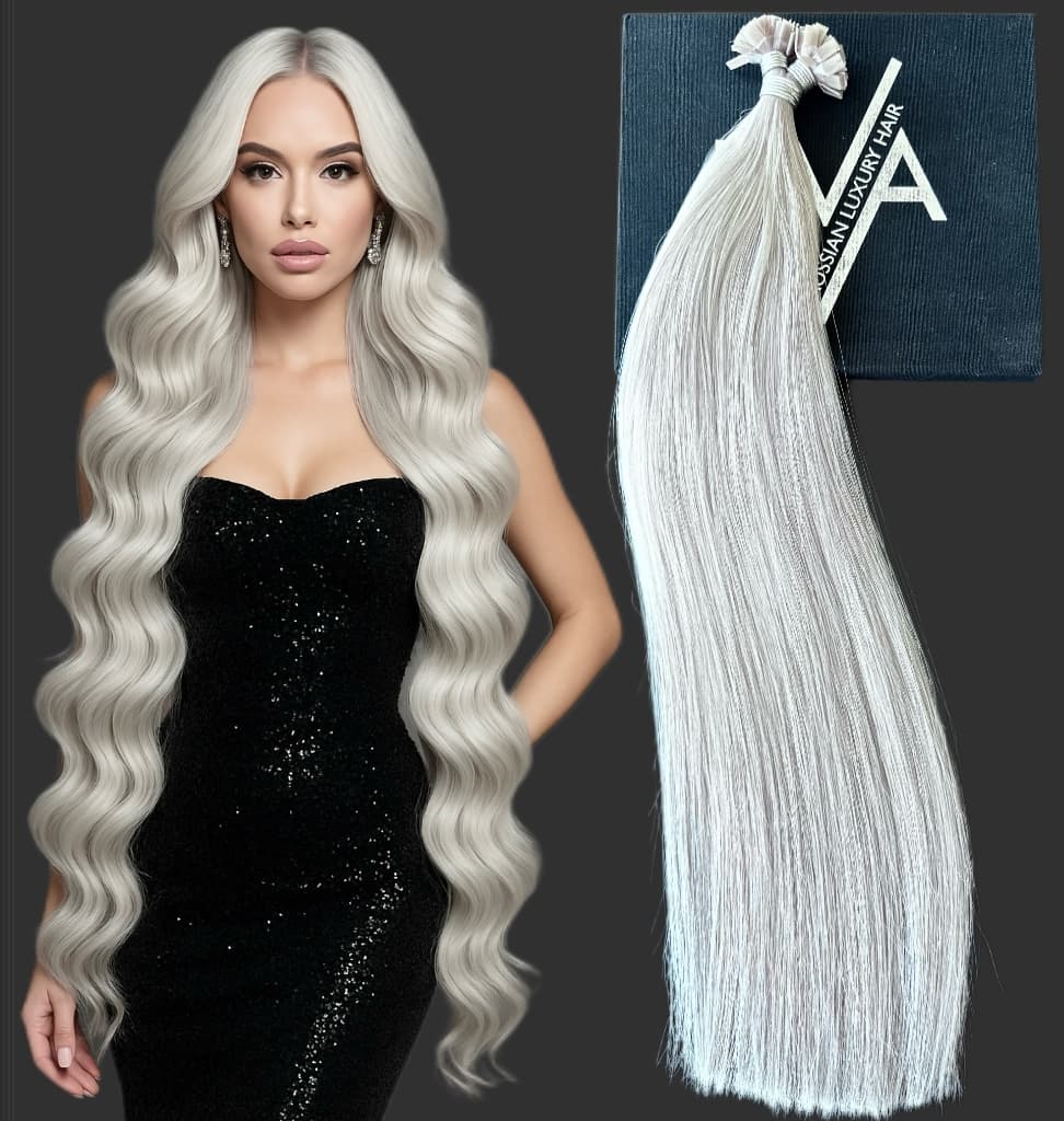 Extensii MICRO KERATINA Russian Hair Blond Grey