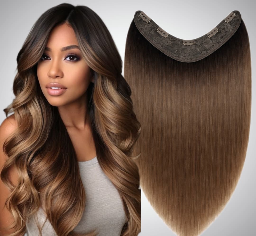 Trese de Par Natural V-Shape Diamond Ombre #2/#8