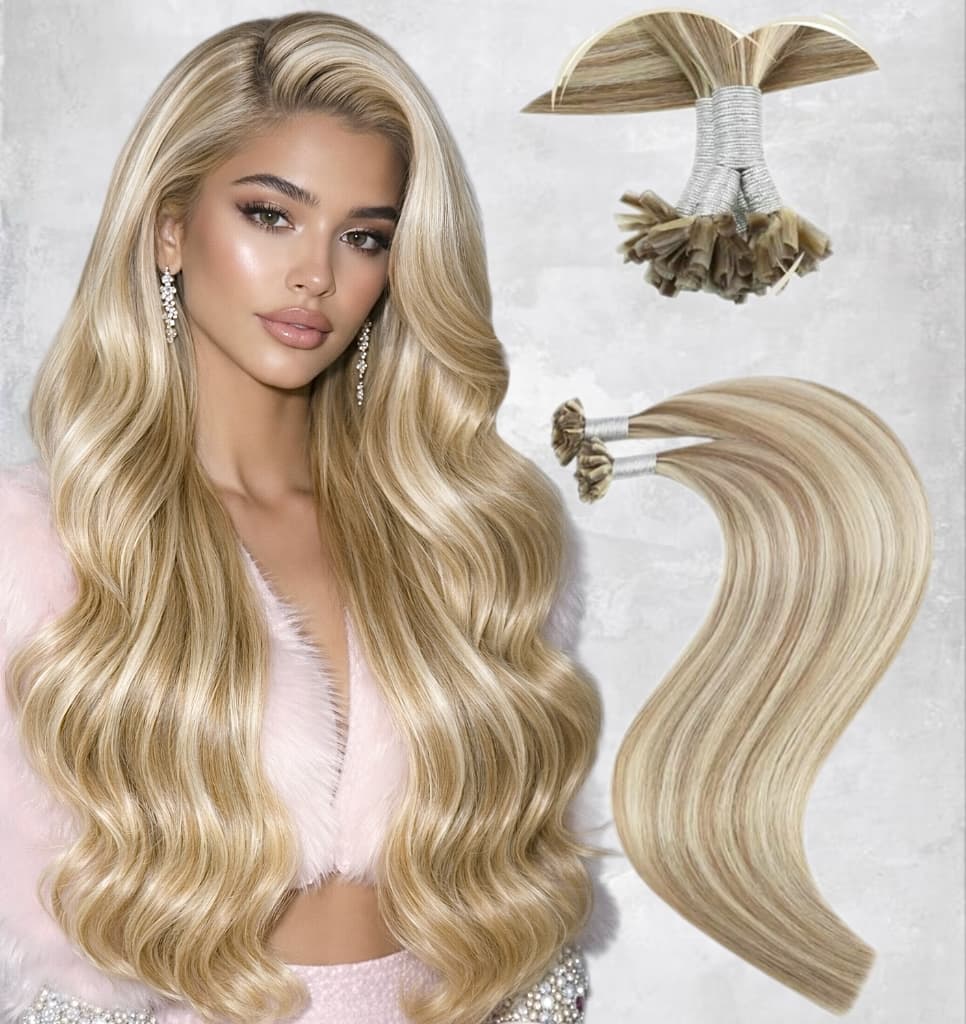 Keratin Extensions Luxe Mixed Strawberry Blonde #18 #60