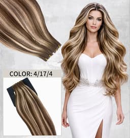 Invisible Tape Extensions Balayage #4/17/4