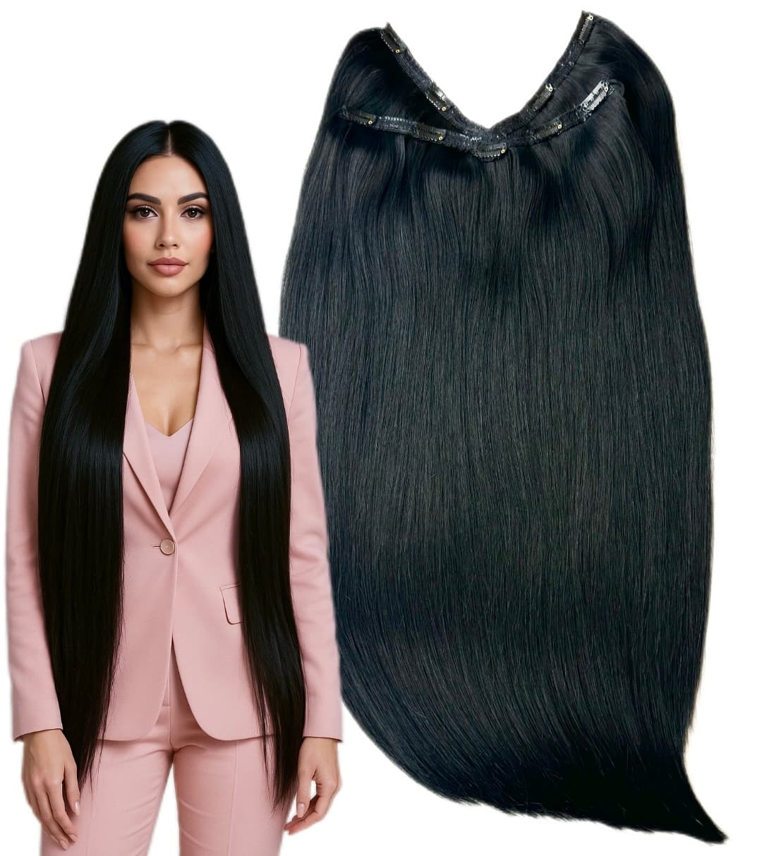 Tresa Eva Hair (4D) Negru Drept #1