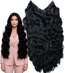 Tresa Eva Hair (4D) Negru Ondulat #1 