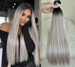 Micro Keratin Extensions Russian Hair Ombre #1/Grey