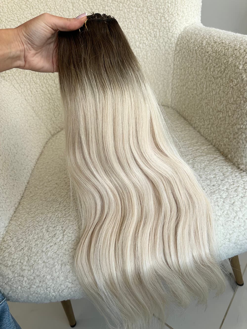 Clip-on Russian Ombre #7/Hellgrau