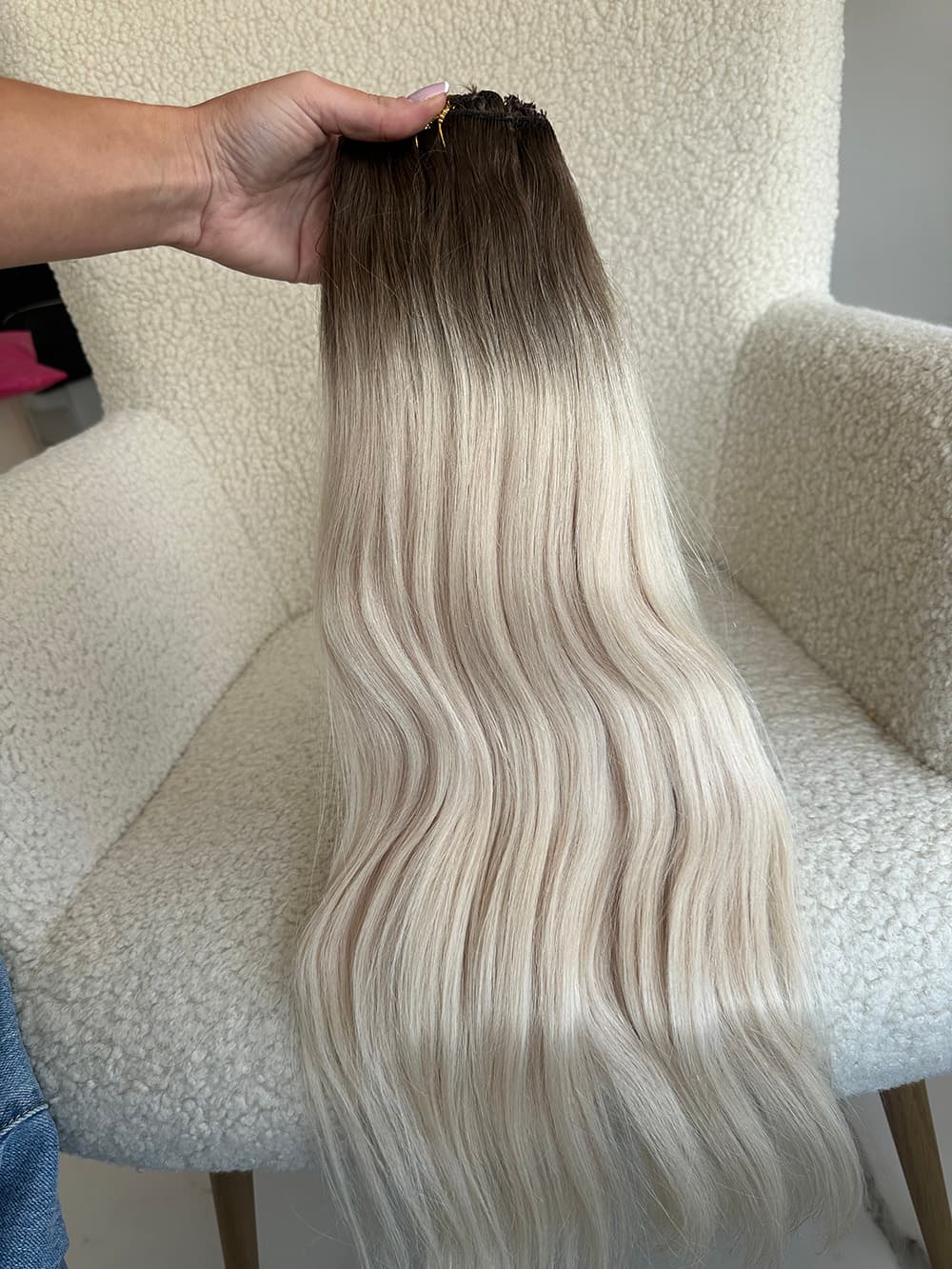 Clip-on Russian Ombre #7/Hellgrau