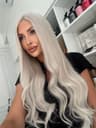 Lange graue Naturhaar-Perücke