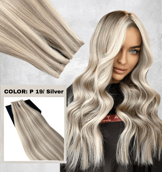 Extensii Invisible Tape Balayage #19/Silver