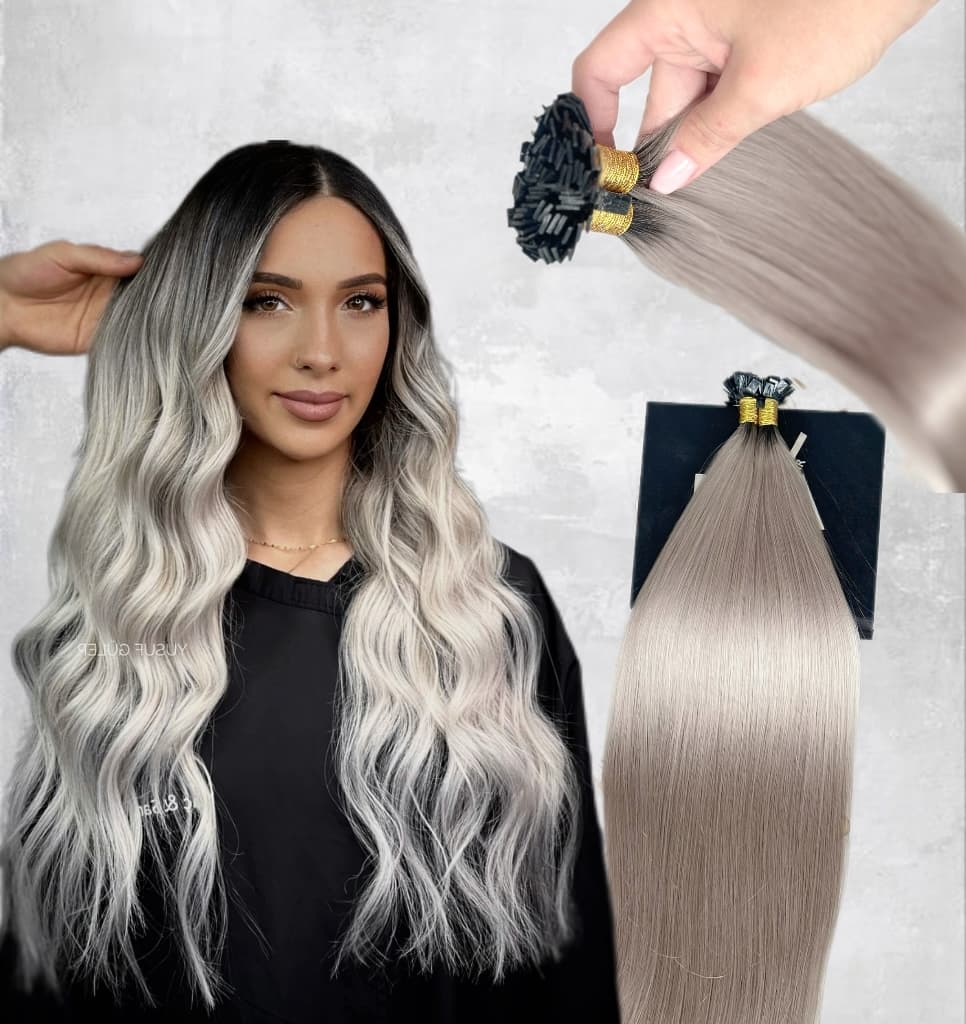 Extensii cheratina OSKAR Ombre #1b/Light Grey