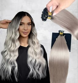 Extensii cheratina OSKAR Ombre #1b/Light Grey