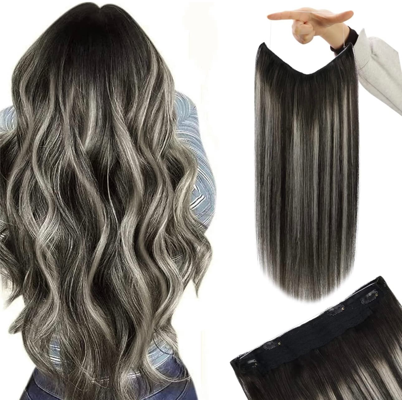 Extensii de Par Flip IN Luxe Ombre 1B Grey