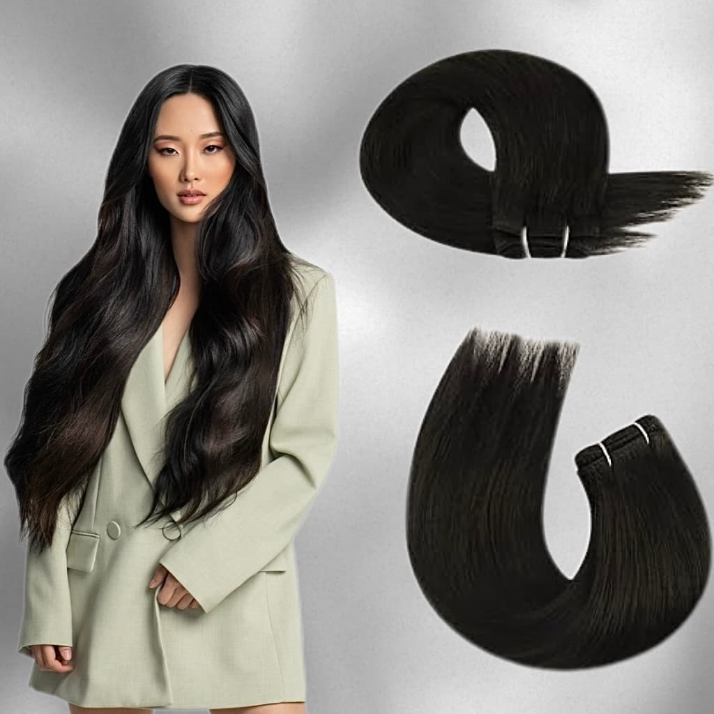 Extensii la Metru Russian Negru Natural #1B