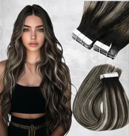 Extensii Tape In Balayage B#1B/Grey/#1B