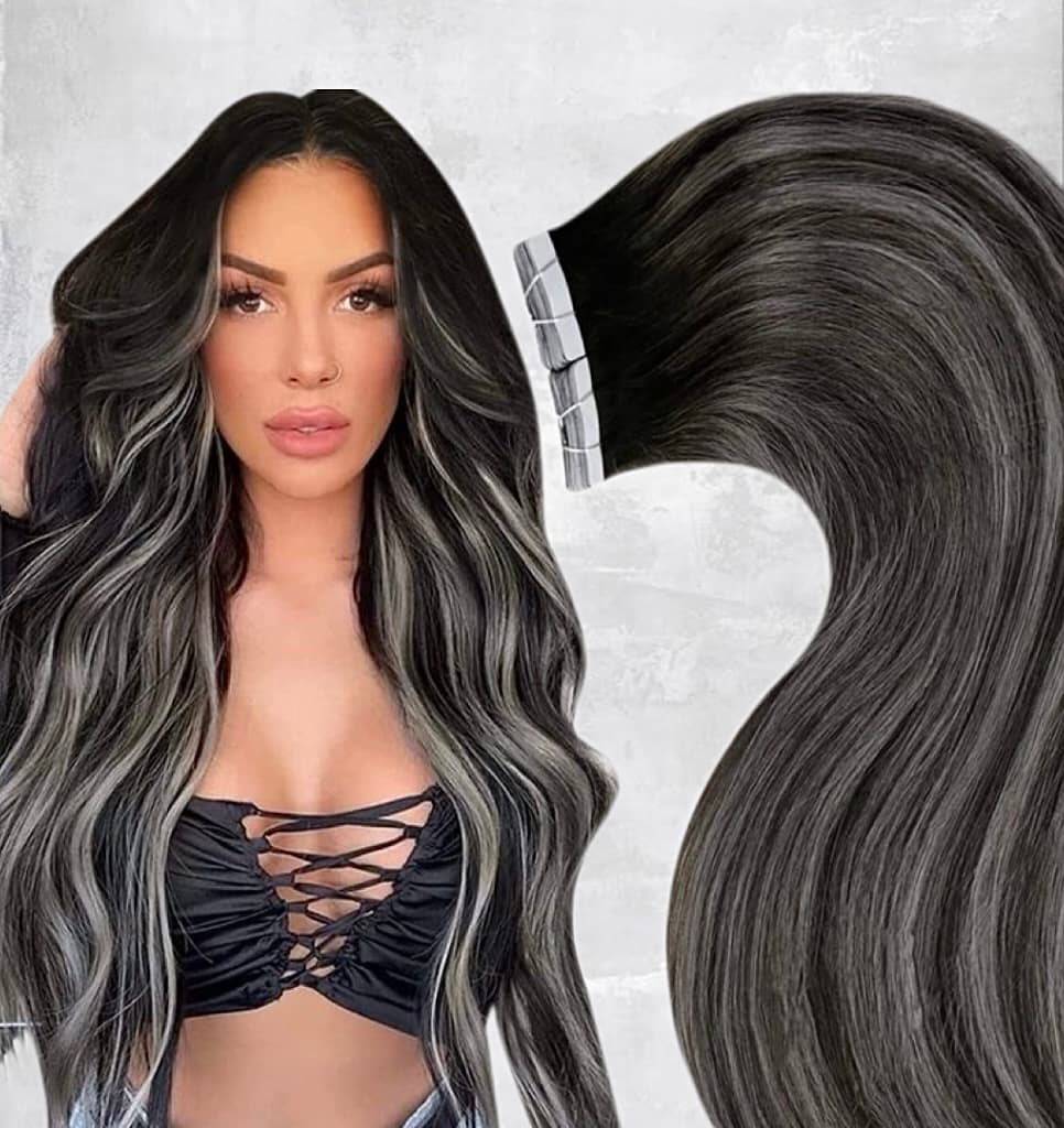 Extensii Tape In Balayage #1b Light Grey