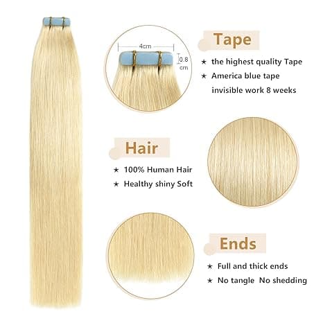Extensii Tape In White Platinum #24
