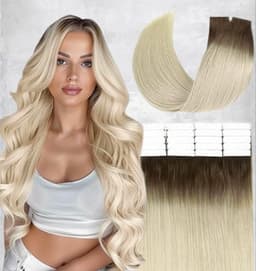 Extensii Tape In White Platinum Ombre #3 #60