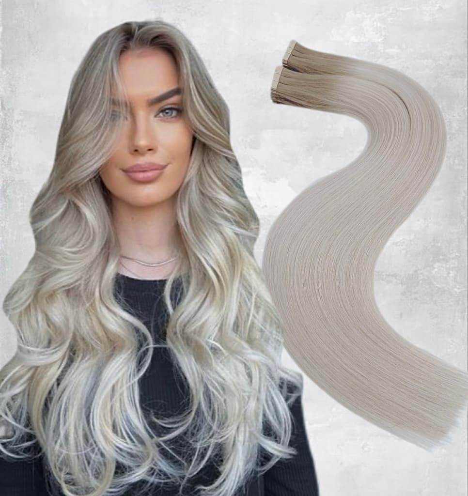 Extensii Tape In White Platinum Ombre #20/#60A
