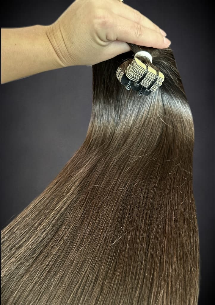Extensii Tape-in SLAVIC Hair Saten Natural Inchis
