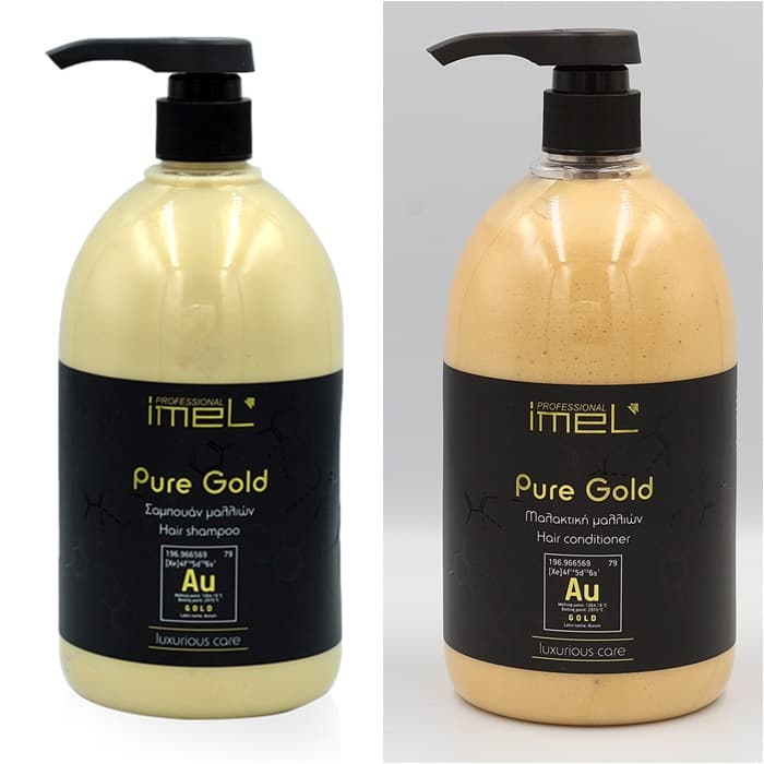 Set Profesional Ingrijire ( sampon/ balsam) cu particule de aur, PURE GOLD