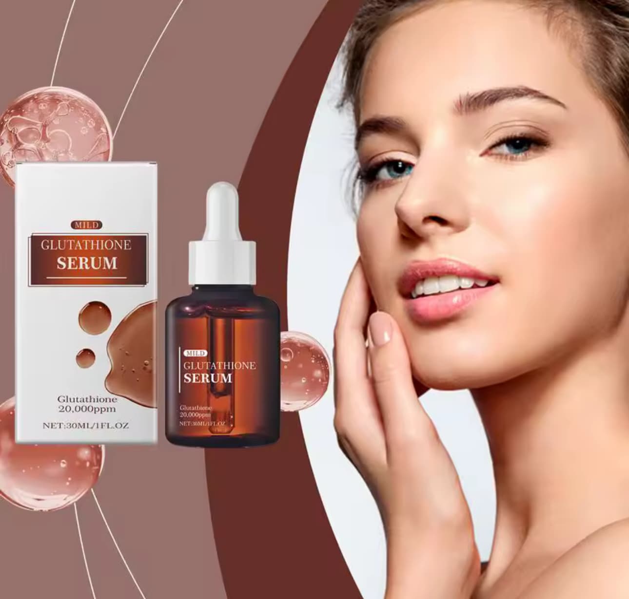 Ser pentru fata cu glutation, pentru reducerea liniilor fine si a ridurilor, 30 ml