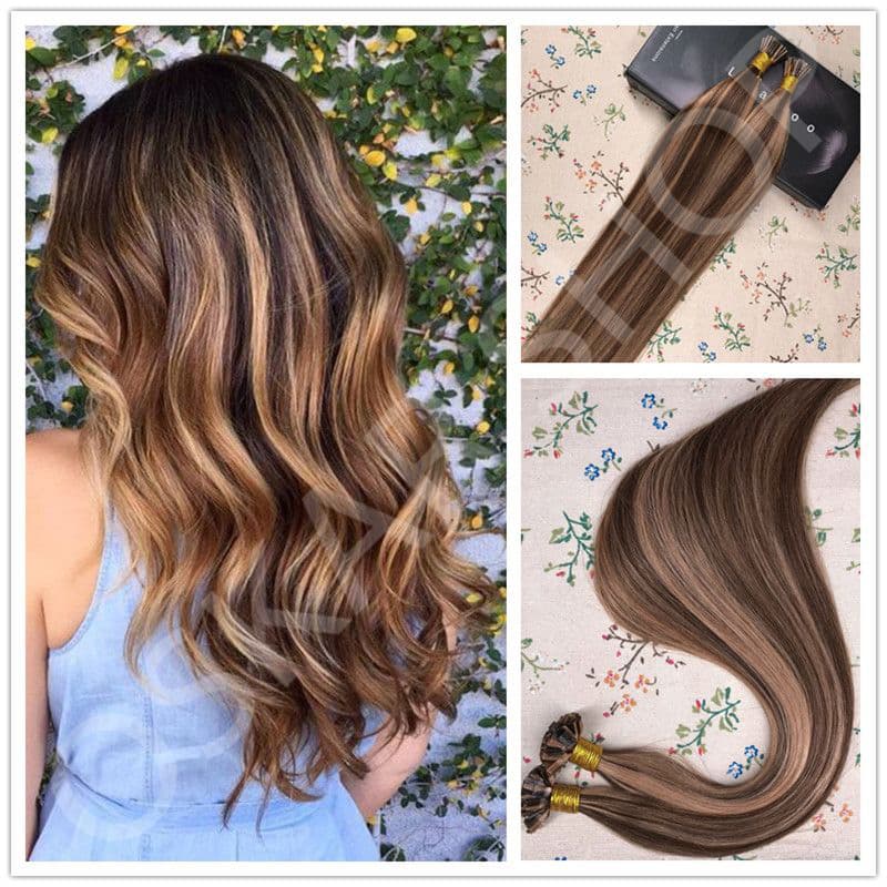 Extensii cheratina Luxe Balayage #4 #27