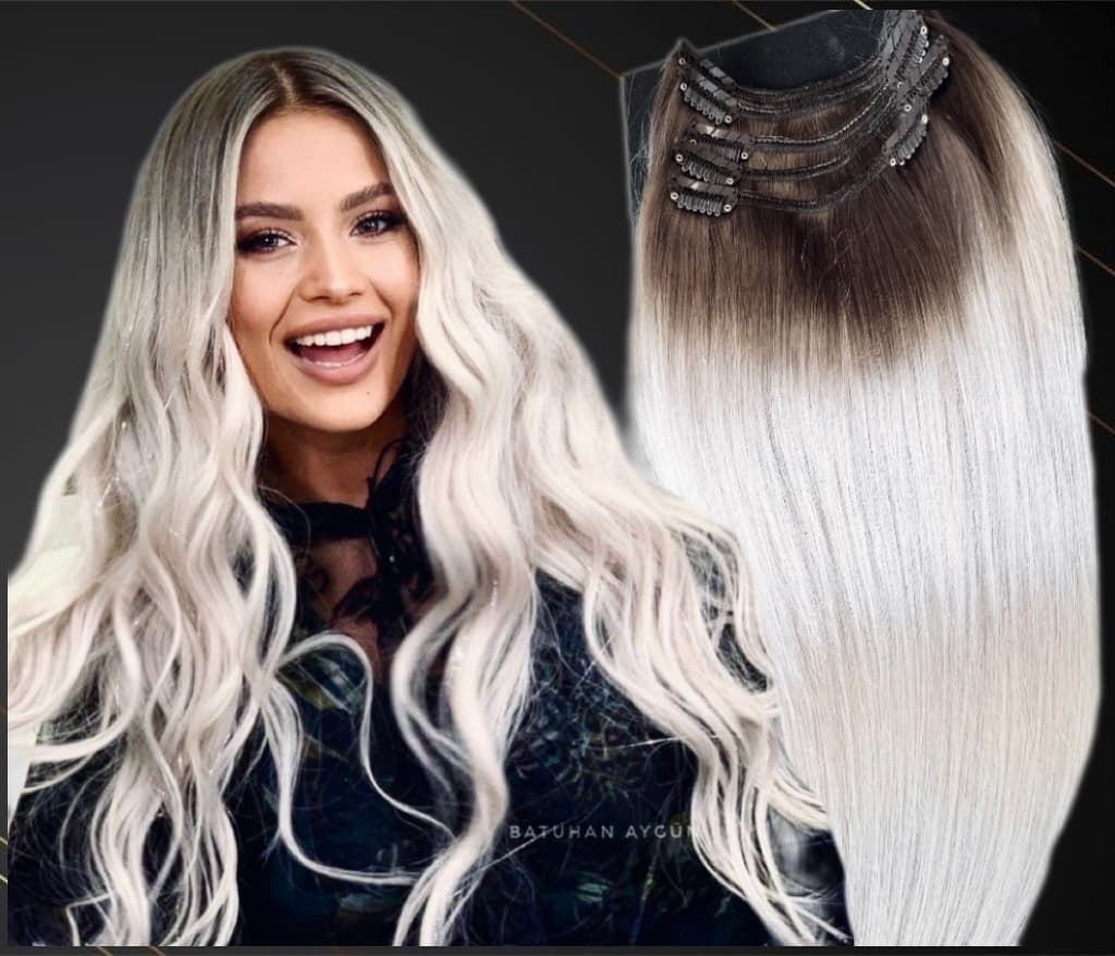 Extensii Clip-On MiniGold Ombre #4/Silver