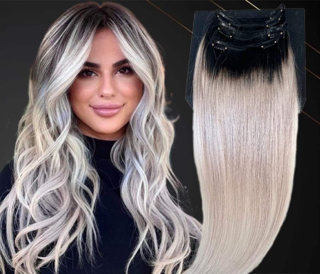 Extensii Clip-On MiniGold Ombre #1/ Grey