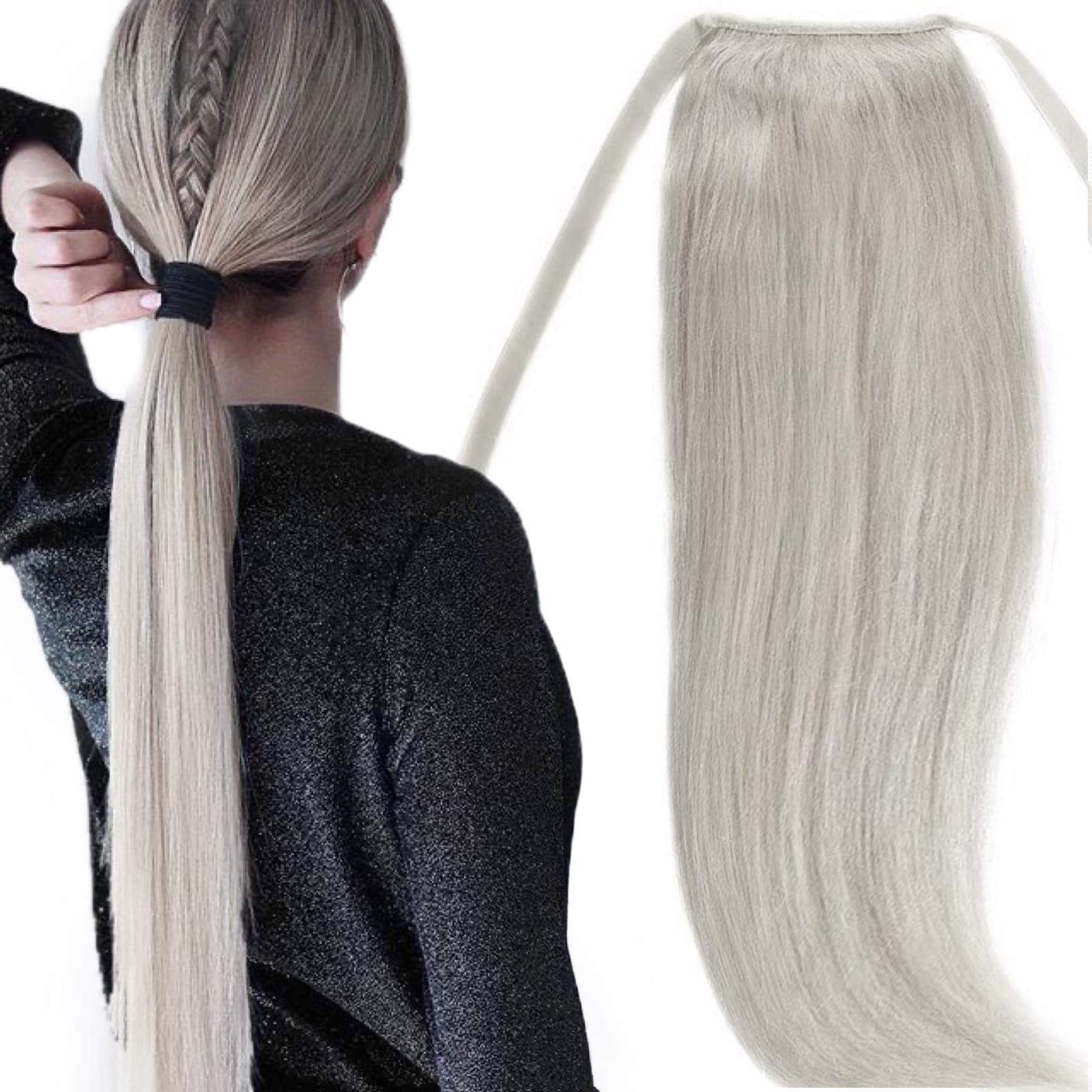 Coada de Par cu Bentita Luxe Light Grey