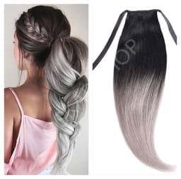 Coada de Par cu bentite #Ombre 1B Light Grey