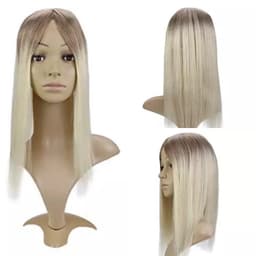 Peruca partiala Blond Nisipiu/Light Grey