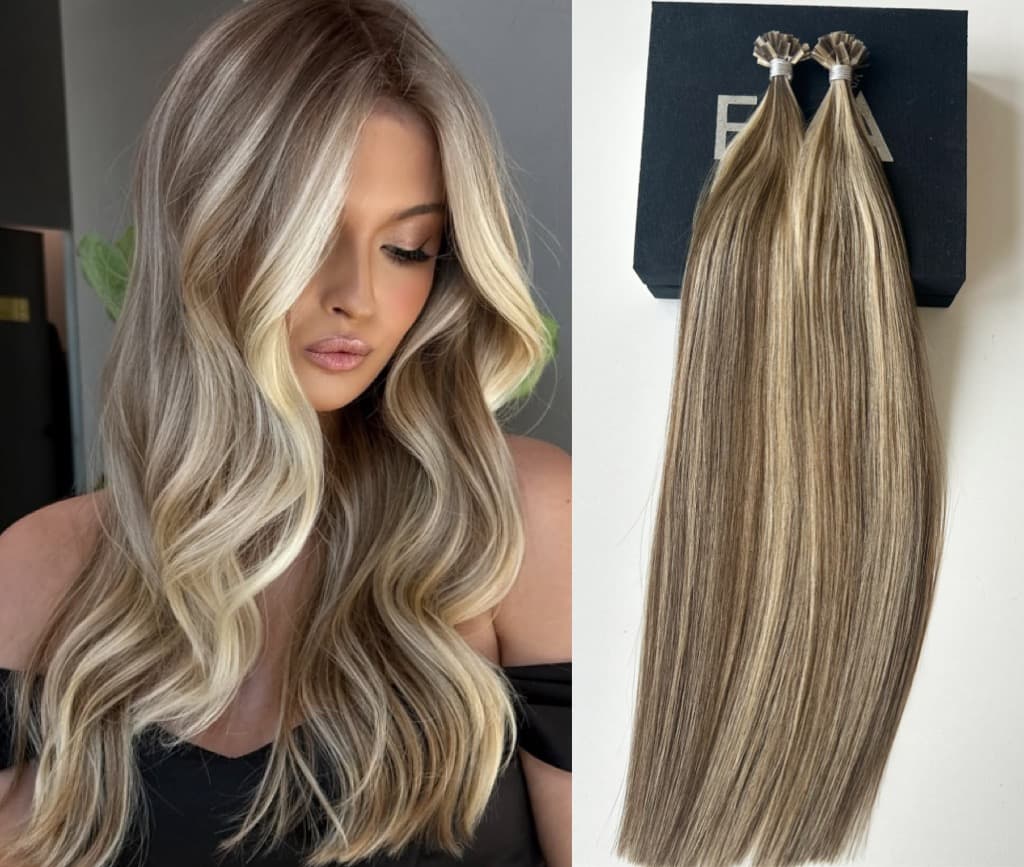 Extensii MICRO KERATINA Russian Hair Balayage #4/#14