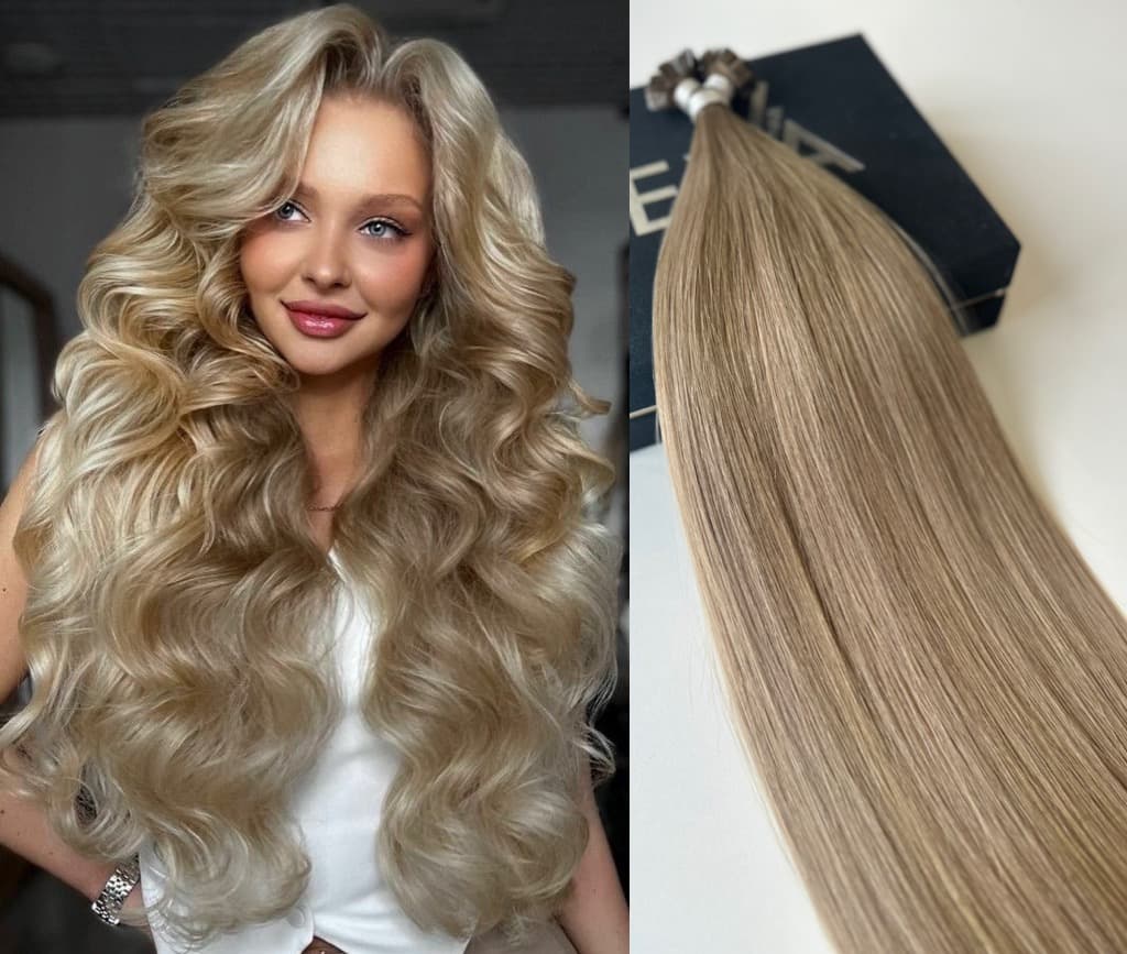 Extensii MICRO KERATINA Russian Hair Balayage #4/8/18